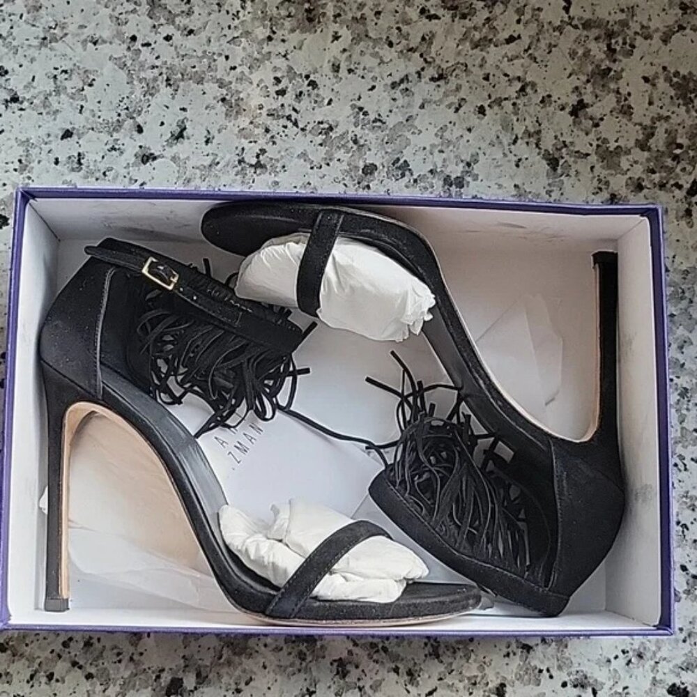 Stuart Weitzman LoveFringe heels US sz 9.5 - Picture 11 of 11